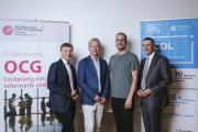 v. l. n. r: Dr. Ronald Bieber, Direktor Mag. Nikolaus Stelzer, Prof. Mag. Marius Reiter, OCG-Präsident Wilfried Seyruck